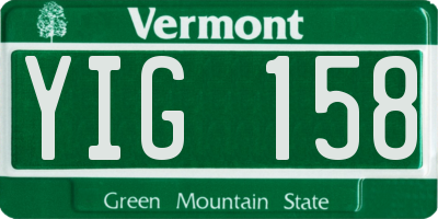 VT license plate YIG158