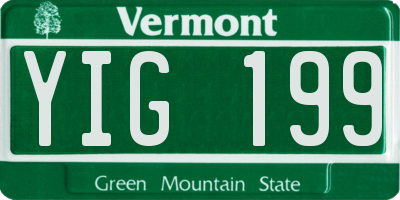 VT license plate YIG199