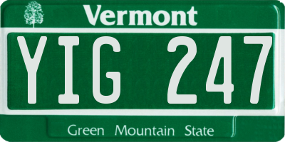 VT license plate YIG247