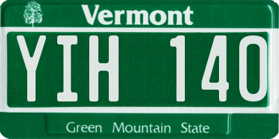 VT license plate YIH140