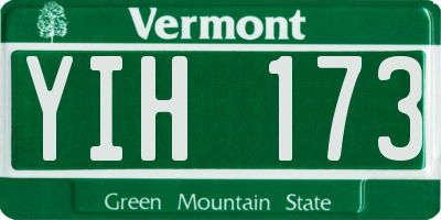 VT license plate YIH173