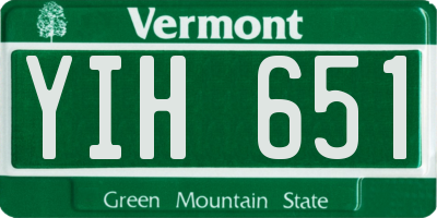 VT license plate YIH651