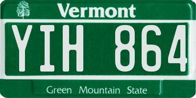 VT license plate YIH864