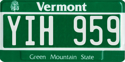 VT license plate YIH959