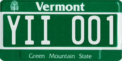 VT license plate YII001