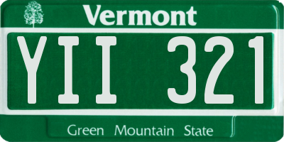 VT license plate YII321