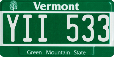 VT license plate YII533