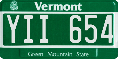 VT license plate YII654