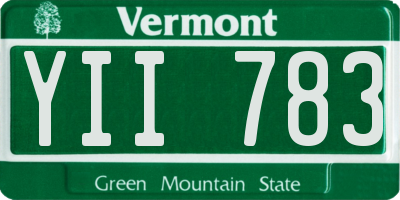 VT license plate YII783