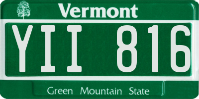 VT license plate YII816