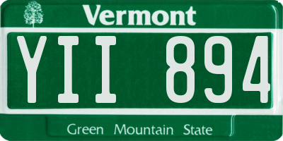 VT license plate YII894