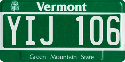 VT license plate YIJ106