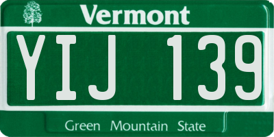 VT license plate YIJ139