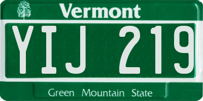 VT license plate YIJ219