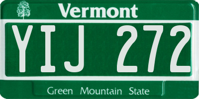 VT license plate YIJ272