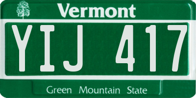 VT license plate YIJ417