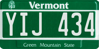 VT license plate YIJ434