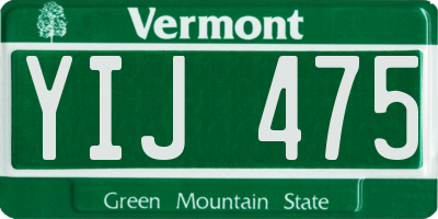 VT license plate YIJ475