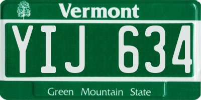 VT license plate YIJ634