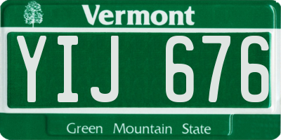 VT license plate YIJ676