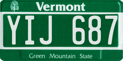 VT license plate YIJ687