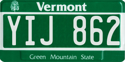 VT license plate YIJ862
