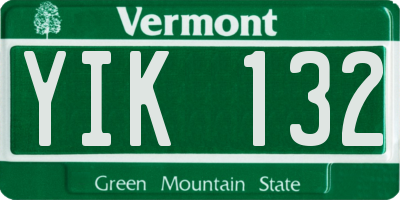 VT license plate YIK132