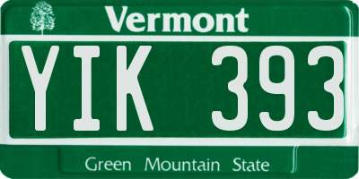 VT license plate YIK393