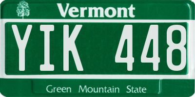 VT license plate YIK448