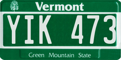 VT license plate YIK473