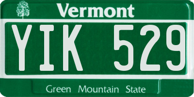 VT license plate YIK529