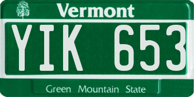 VT license plate YIK653
