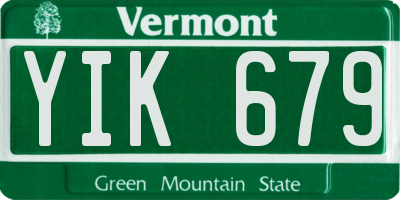 VT license plate YIK679