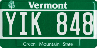 VT license plate YIK848