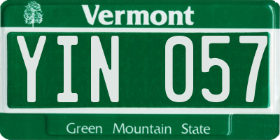 VT license plate YIN057