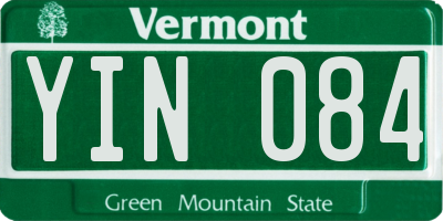 VT license plate YIN084
