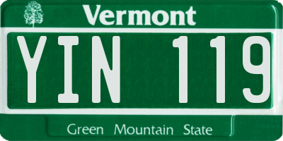 VT license plate YIN119
