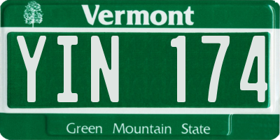 VT license plate YIN174