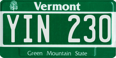 VT license plate YIN230