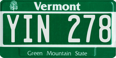 VT license plate YIN278