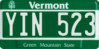 VT license plate YIN523