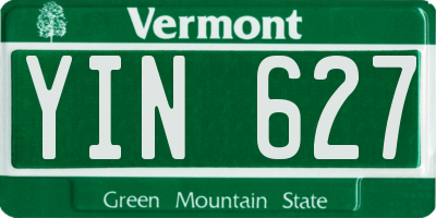 VT license plate YIN627