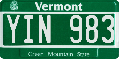 VT license plate YIN983
