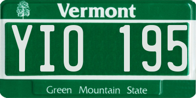 VT license plate YIO195