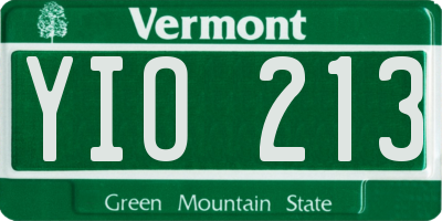 VT license plate YIO213