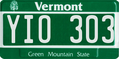 VT license plate YIO303