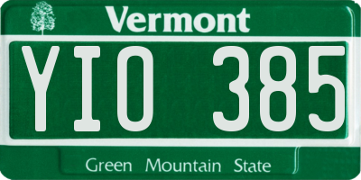 VT license plate YIO385