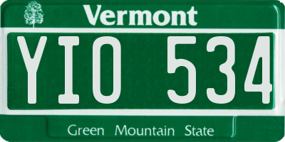 VT license plate YIO534
