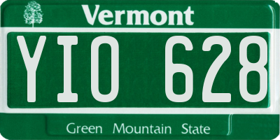 VT license plate YIO628