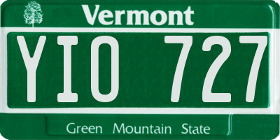 VT license plate YIO727